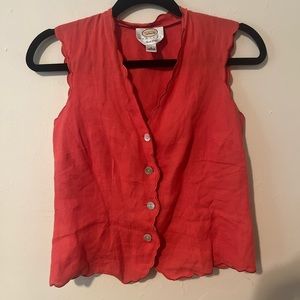 Vintage Talbots 100% Irish Linen Waistcoat Vest